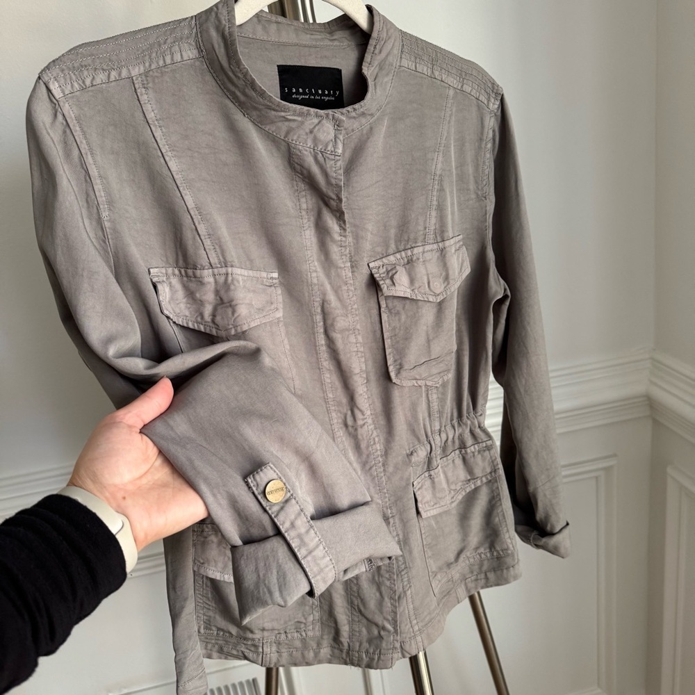 Anthropologie Sanctuary Gray Safari Utility Jacket Small - Picture 3 of 6